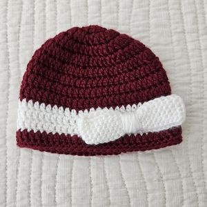 Baby Crochet Newborn Hat with Bow NEW